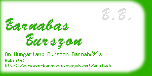 barnabas burszon business card